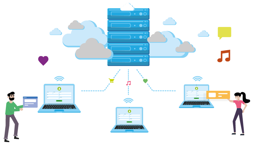 Illustration of data uploading to the cloud